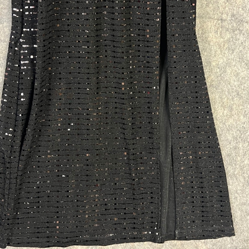 En Focus Studio Black Sequin Maxi Dress 10 Choker Cutout Formal Evening Gown New - Picture 5 of 10